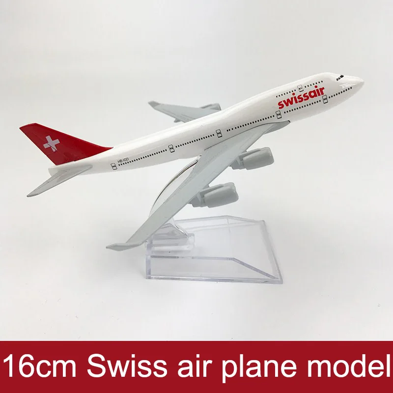 16 см Швейцария Boeing 747 модель самолета из сплава Швейцарский Airbus Воздушный самолет