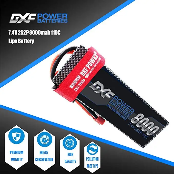 DXF 2S 7,4 V 8000mAh 110C Max220C Lipo аккумулятор RC части с Т-образным штекером удобный для TRX 1/10 автомобильный Дрон Вертолет Лодка FPV