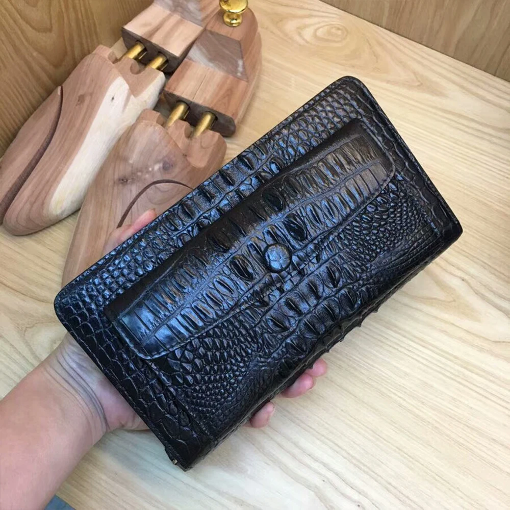 100% настоящая крокодиловая кожа мужские кошельки Портмоне Деньги Кошельки новый