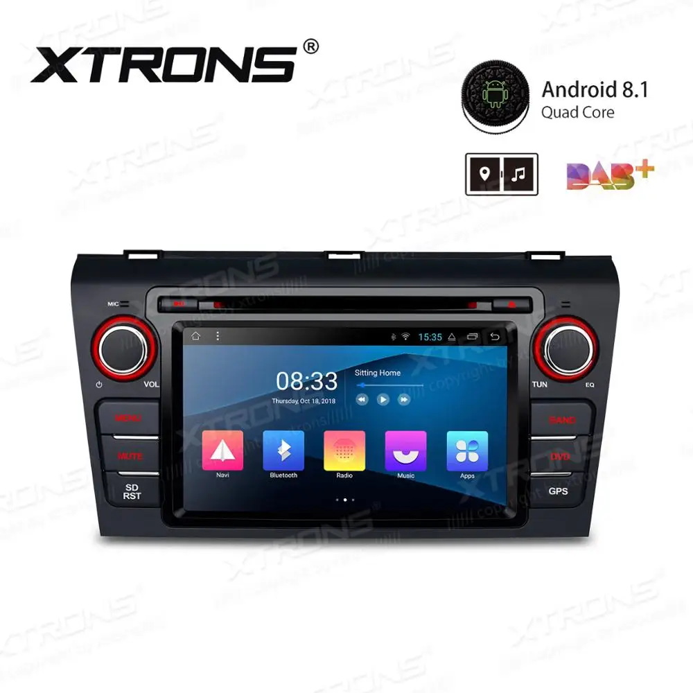 XTRONS 7 &quotAndroid 8 1 четырехъядерный Автомобильный мультимедийный DVD плеер для Mazda 3 2004