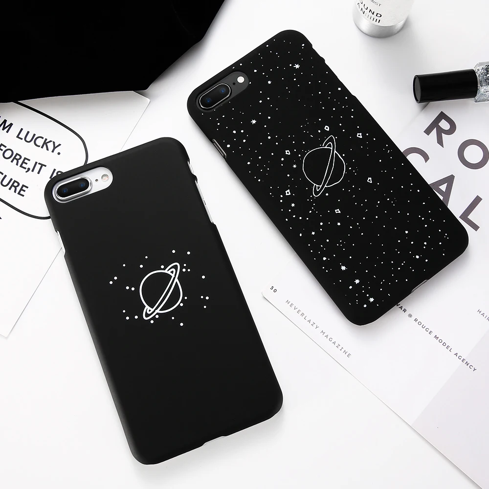 KISSCASE Space Patterned Case For iPhone 5s 6s 7 8 xr Xs max Phone Cases XS Couples Ultra Thin Hard PC Cover Capa |