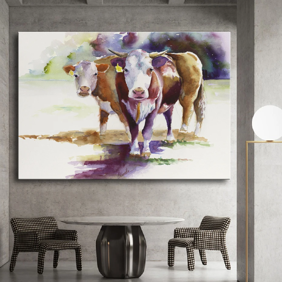 Художественные картины на холсте с изображением животных и коровы|Рисование