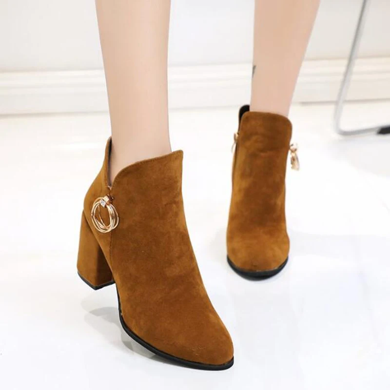 Осенне зимние модели женской обуви женские ботинки на высоком каблуке в