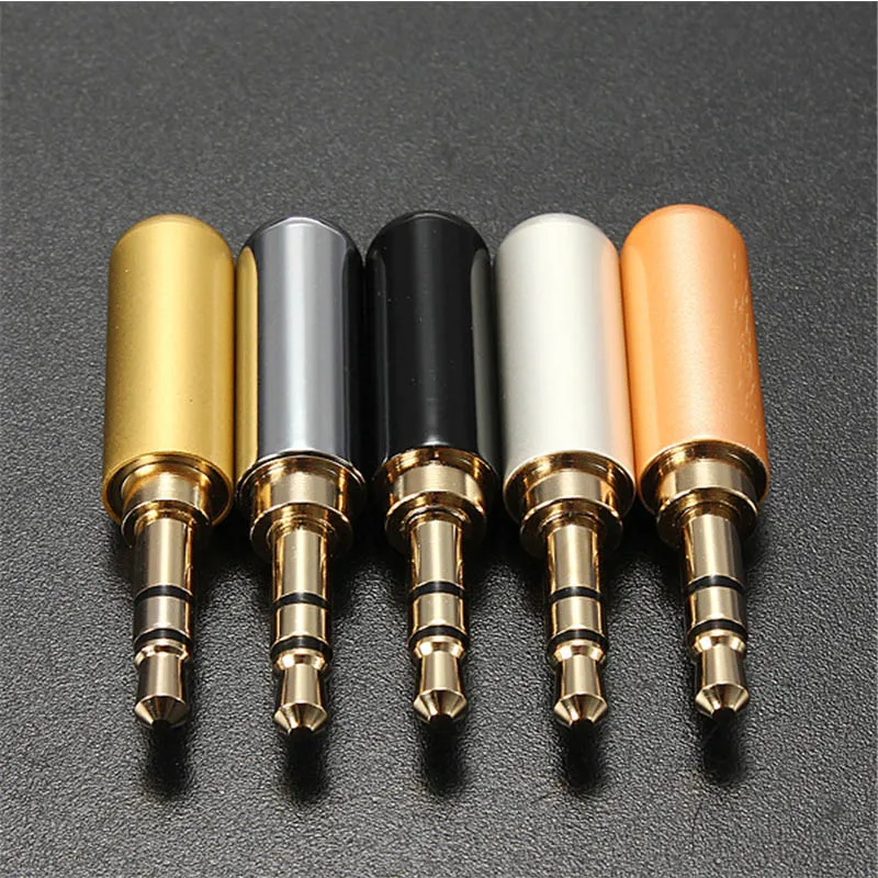 3 5 мм полюсный мужской разъем для наушников Металл аудио пайки с