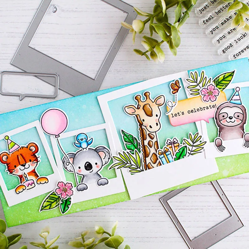 Животные друзья праздничные прозрачные штампы/координационные штампы для DIY