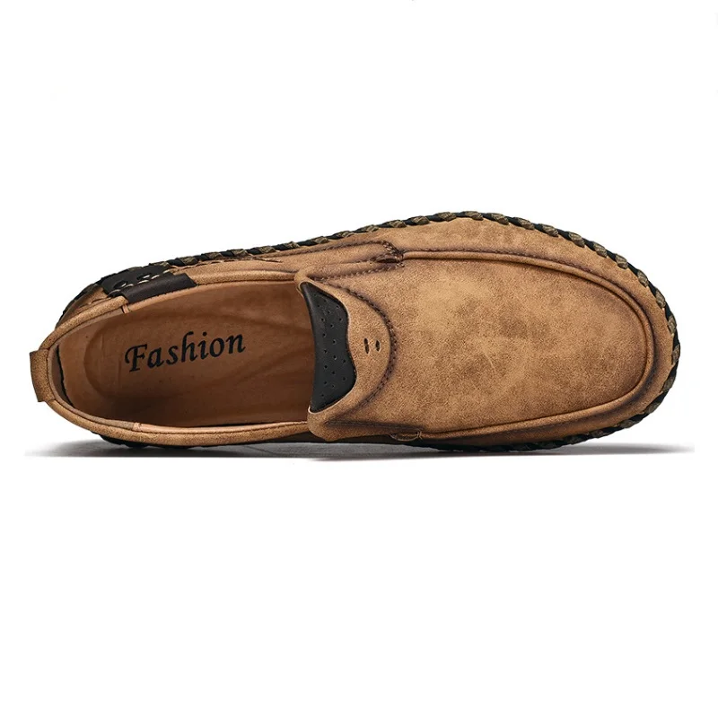 Высокое качество спилок Кожа Мужские Мягкие Мокасины Лоферы модные брендовые