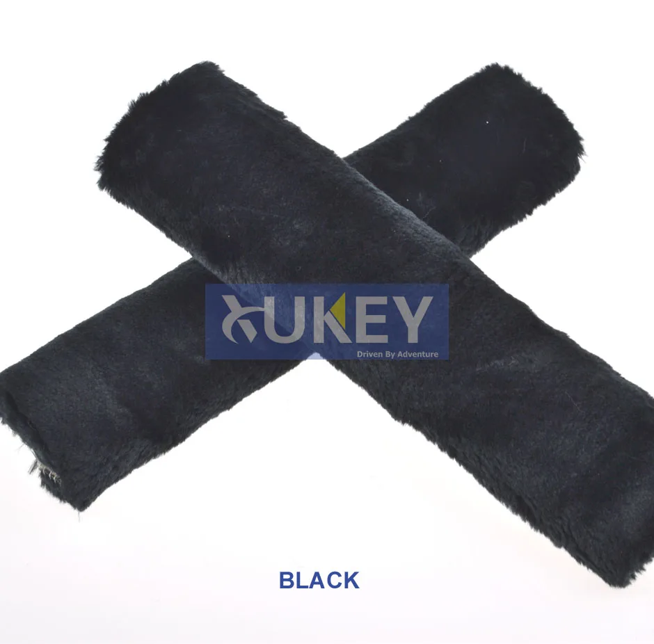 black XUKEY из искусственной овчины, шерсти, меха, Авто Ремень безопасности, подплечники, чехол, зимний пушистый жгут, ремни безопасности, чехлы для сидений, стиль автомобиля, розовый - Название цвета: black