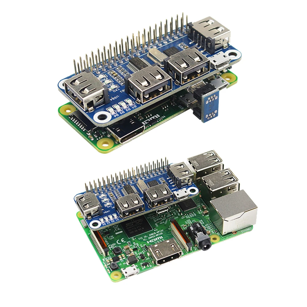 Usb-хаб Raspberry Pi с 4 портами USB для UART Zero/W/3B/3B + | Компьютеры и офис