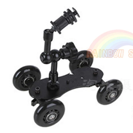 Black Dolly 3in1 kit 3 в 1 Настольная Фотография тележка+ 7 дюймов Волшебная рукоятка+ ручной рычаг монопод DSLR Rig камера фильм Комплект D7100 750D 70D аксессуары - Цвет: Black Dolly 3in1 kit