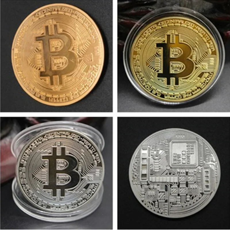 Позолоченные физические биткоины Casascius Бит монета BTC случае подарок физический