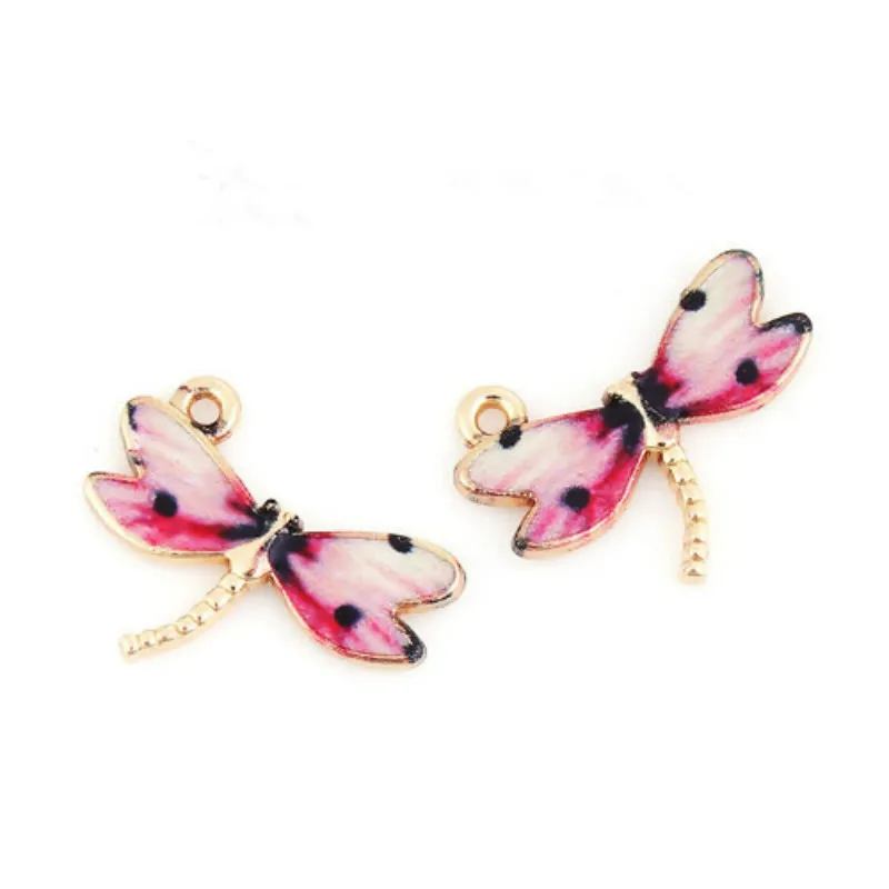 Подарочные Подвески Doreen Box из цинкового сплава цветная Милая Золотая эмаль в