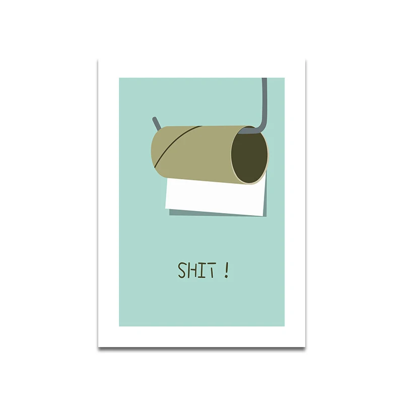Уютная Картина на холсте забавная туалетная бумага Billboard ванная комната