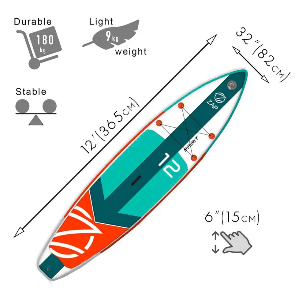 ZAP Spirit 12 iSUP надувная доска для серфинга (335x82x15 см)|Серфинг| |