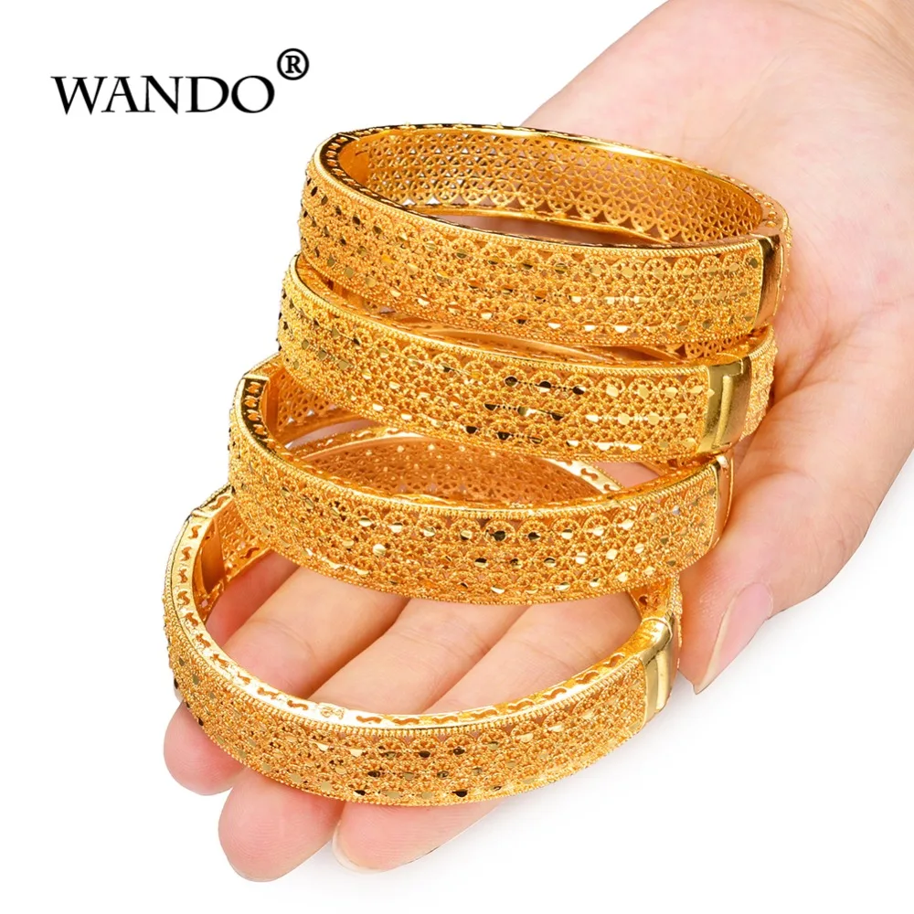 Wando 4 шт./лот очаровательные браслеты 24K для женщин роскошный бренд золотой цвет