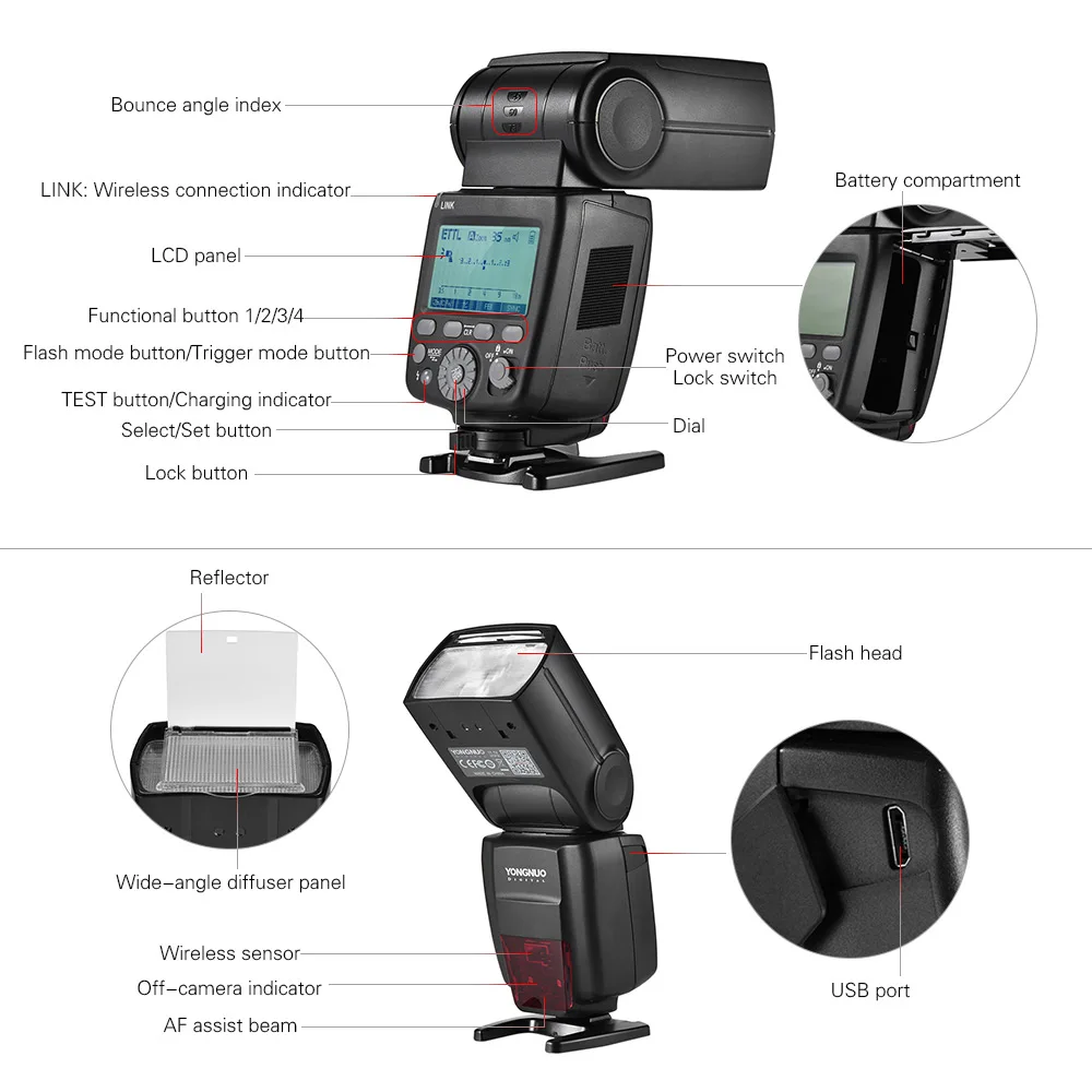 YONGNUO Вспышка Speedlite YN680EX RT литиевая 2 4G GN60 беспроводная 1/8000s HSS ttl вспышка для камер