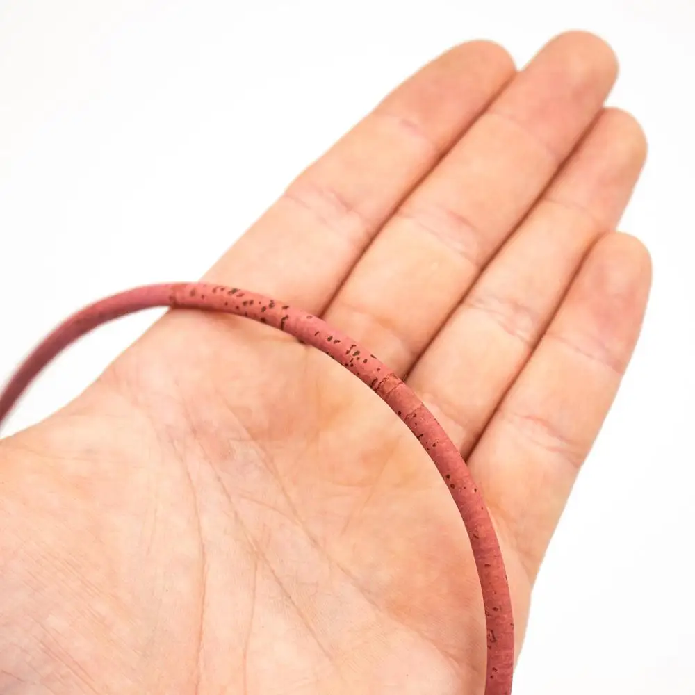 10 meters Old Pink Cork 5mm round cork cord Portuguese jewelry supplies /Findings vegan material Cor-335 | Украшения и аксессуары