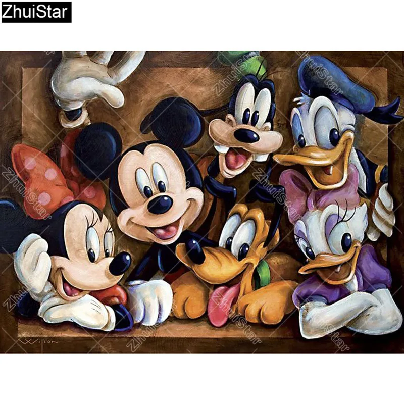 Zhui Star Full Square Drill 5D DIY Diamond Painting "Cartoon family" 3D Embroidery Cross Stitch Rhinestone Mosaic Decor Y2