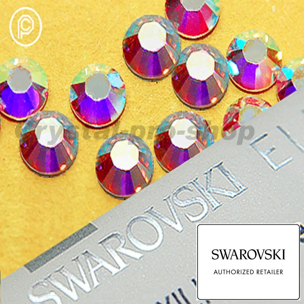Элементы Swarovski AB Crystal(001AB)(без горячей фиксации/горячей фиксации) железо вкл(ss3-ss48)(1 мм-11 мм) Стразы с плоским основанием