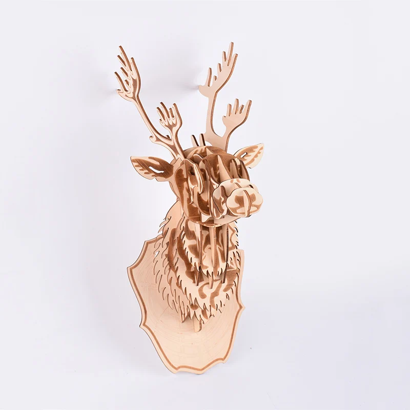 Голова оленя деревянная подвесная Модель 3D модель diy детские игрушки для