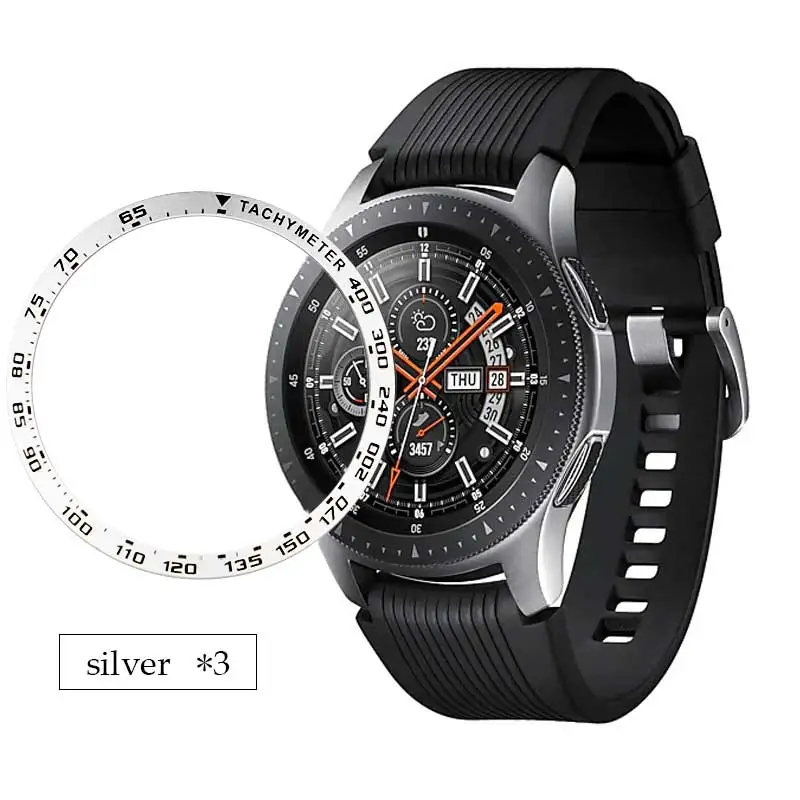 silver speed 3 Gear S3 frontier ободок для samsung Galaxy Watch 46 мм 42 мм Шестерня S3 классическое кольцо клейкий чехол для часов анти аксессуары для часов - Цвет: silver speed 3
