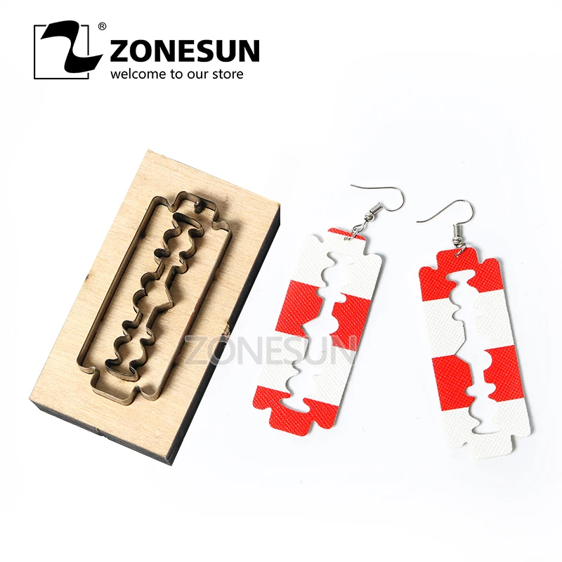 ZONESUN кожаные серьги в форме лезвия для резки бумаги инструмент высечки DIY