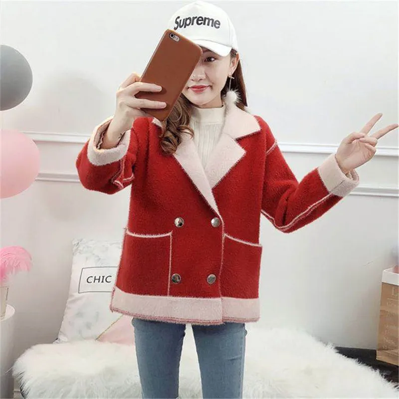 Женская модная куртка из имитированной норки женская повседневная короткая