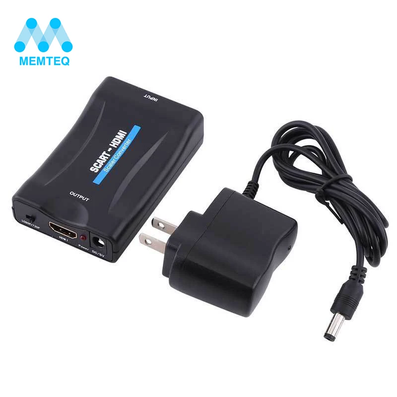 MEMTEQ SCART К HDMI видео аудио высококлассный конвертер адаптер 1080P HD TV DVD SKy Box Цифровой