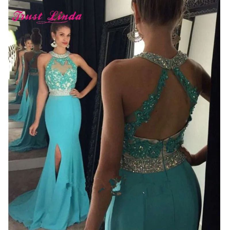 Бирюзовое свадебное платье для гостей 2019 топ с лямкой на шее женское элегантное