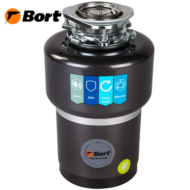 Измельчитель отходов TITAN MAX Power(Мощность- 780 Вт/ 1 л.с, 3500 об/мин, объем камеры 1.4 л, шумоизоляция, защита от перегрузки