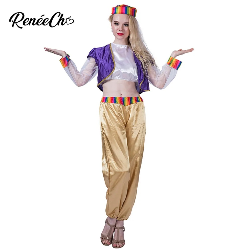 Women costume Lady Dreamy Genie Costume Halloween Costume Woman Sexy Carnival Party Magic Cosplay Coat Pants Hat Suit