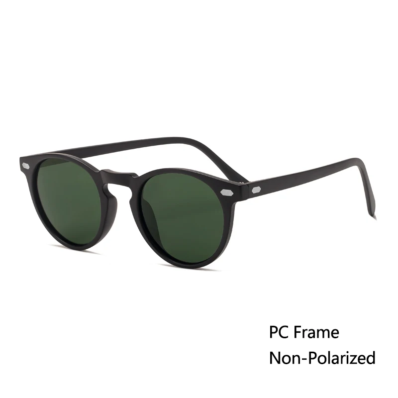C2 Black DarkGreen Новинка, поляризованные солнцезащитные очки для мужчин и женщин, модные круглые линзы TR90, оправа, брендовые дизайнерские солнцезащитные очки для вождения, UV400 - Цвет линз: C2 Black DarkGreen