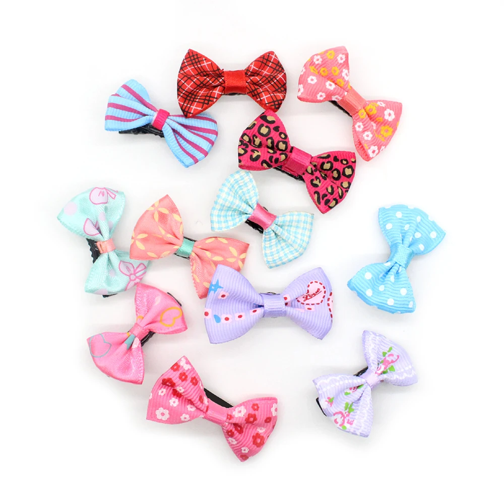 10pcs/pack Mixed Color Bowknot Kids Baby Children Hair Clip Bow Pin Barrette Hairpin Ornament Accessories For Girl Drop shipping