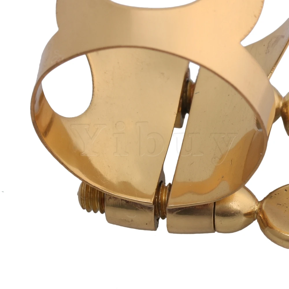 Yibuy золотая металлическая сопрано Лигатура для саксофона с двойными