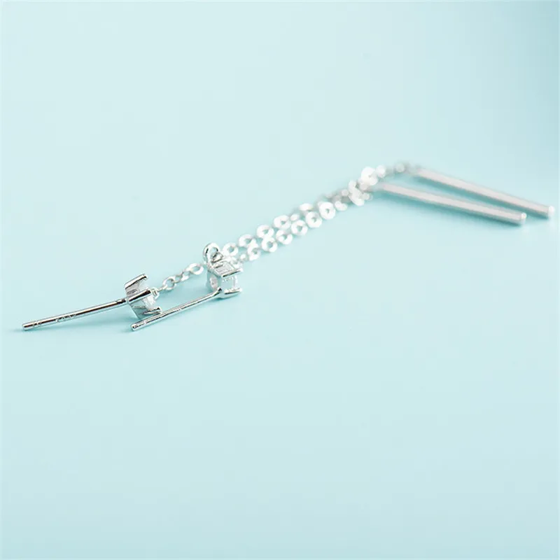 YPAY Korean Style Long Tassel Drop Earring for Ladies Girls 100% Original 925 Sterling Silver Ear Needle Fine Jewelry YME215 | Украшения и
