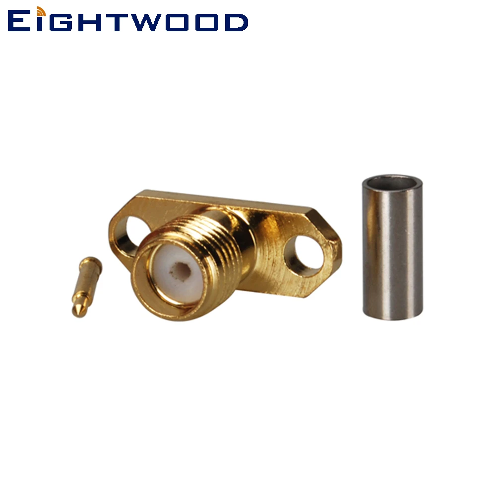 

Eightwood 5PCS RP-SMA Plug Female RF Coaxial Adapter Connector 2-Hole Crimp Rhombic Flange for RG-174,RG-188A,RG316,LMR100 Cable