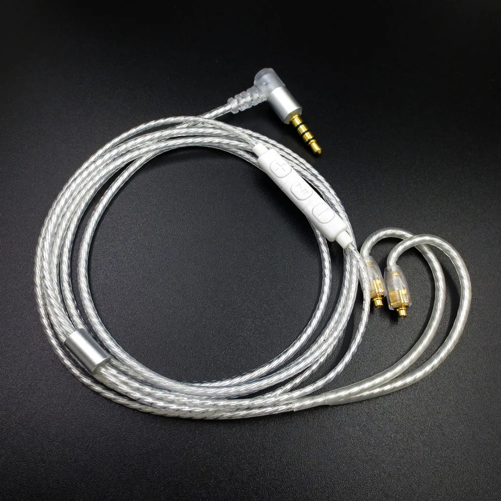 Кабель ZSFS с посеребренным микрофоном MMCX для Shure se215 se315 se425 se535 Se846 ue900 W40 W60 W80 es10 es20 es30