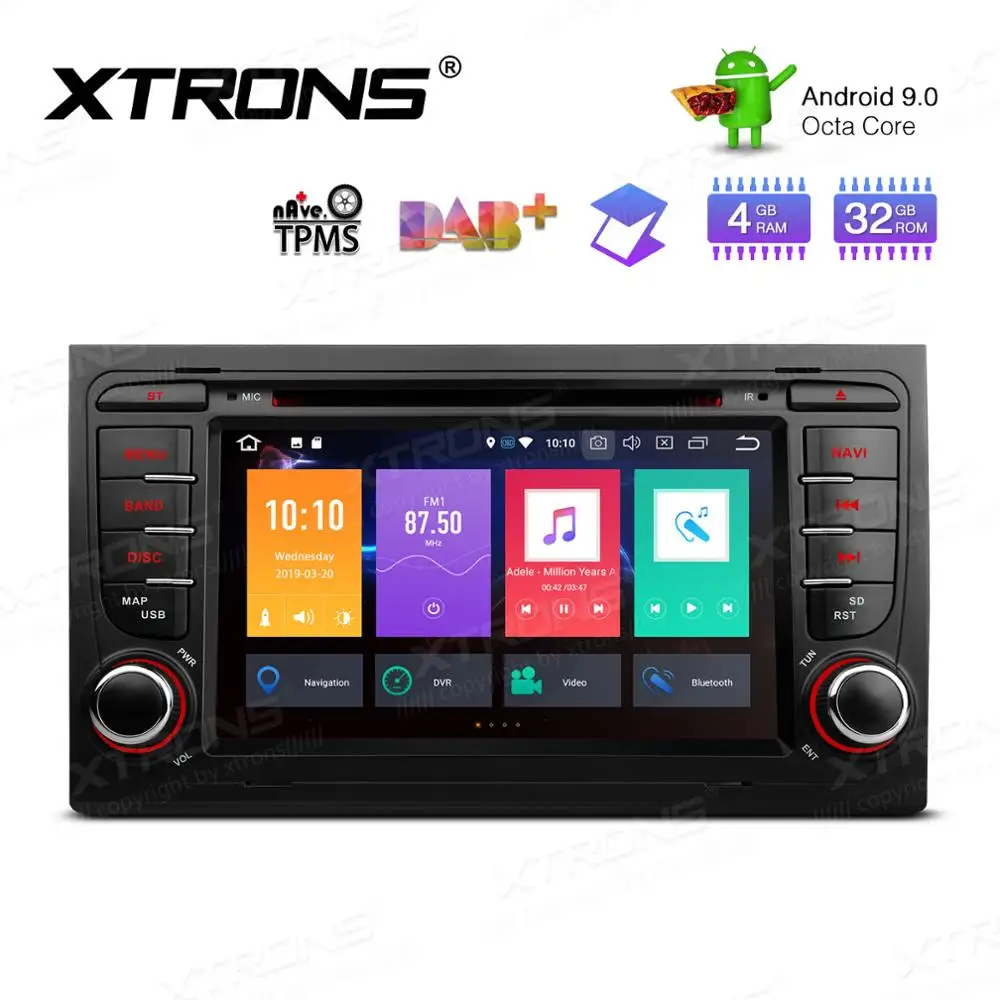 XTRONS 7 &quotAndroid 9 0 Восьмиядерный 4 Гб ОЗУ 32 ПЗУ автомобильный dvd плеер gps навигация для