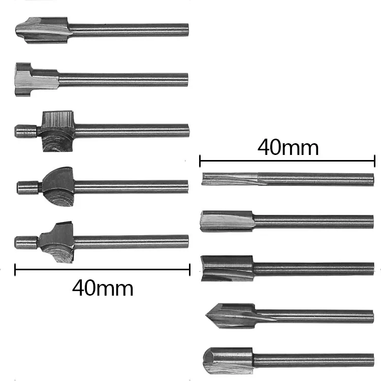 10 шт. 1/" 3 мм хвостовик мини фасонные фрезы HSS Подходит Dremel Foredom набор роторных инструментов деревообрабатывающий нож для ремонта кромок плотницкое сверло