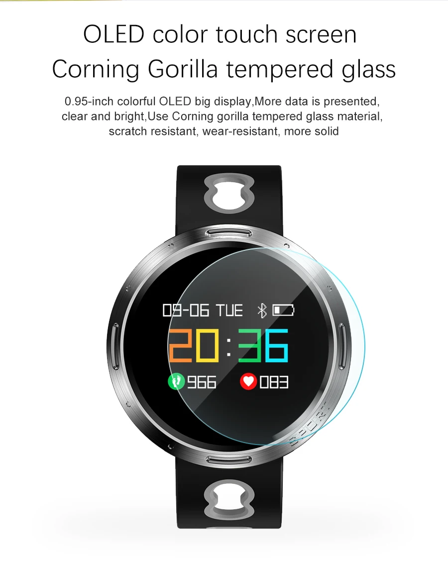LIGE мужские часы цветной OLED водонепроницаемый tuch экран Smartwatch пульсометр кровяное давление Шагомер фитнес кровяное давление