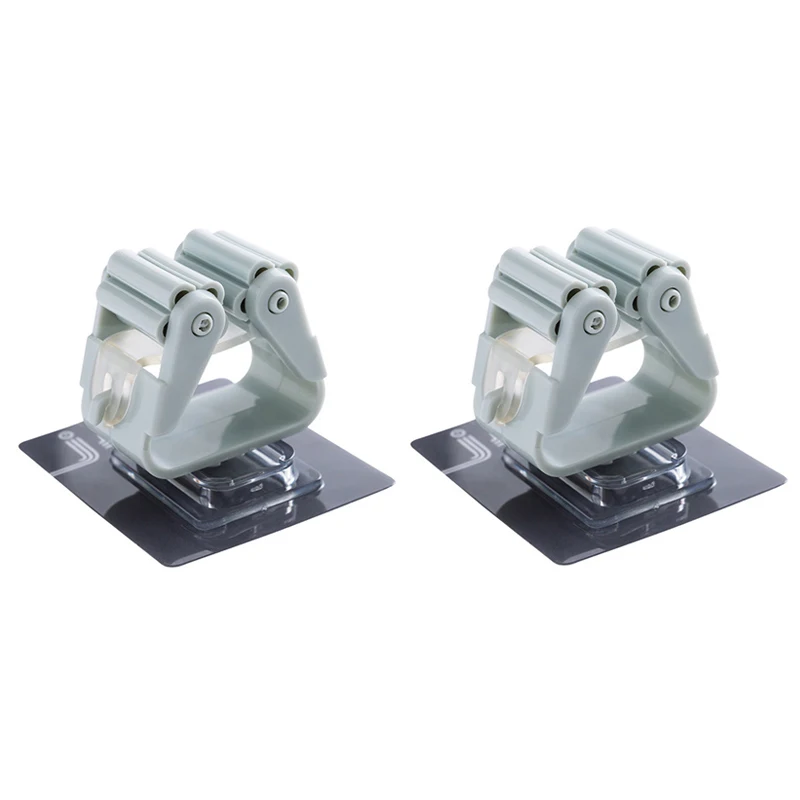 2Pcs Blue 3 шт., новинка, настенный держатель для швабры, органайзер, крепкий, самоклеющийся, для кухни, ванной комнаты, настенный стеллаж для хранения, зажим для щетки, ковша - Цвет: 2Pcs Blue