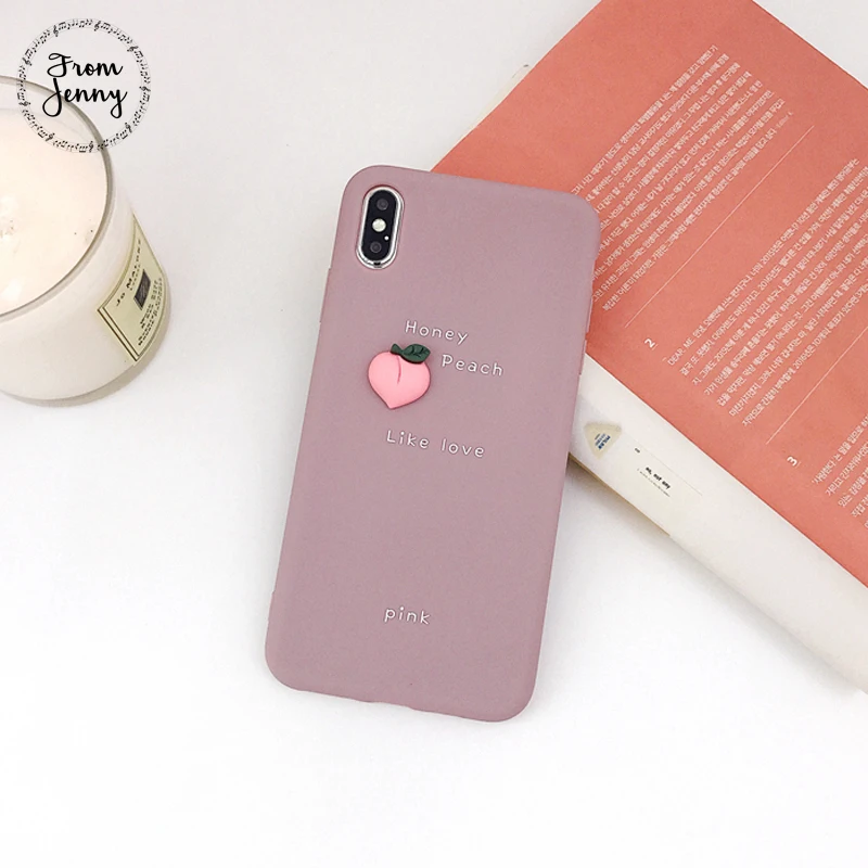 Из Дженни Простой Стерео фрукты английский для iPhone x xr xs max 6 6s 7 8 Plus сплошной цвет телефон ТПУ чехол