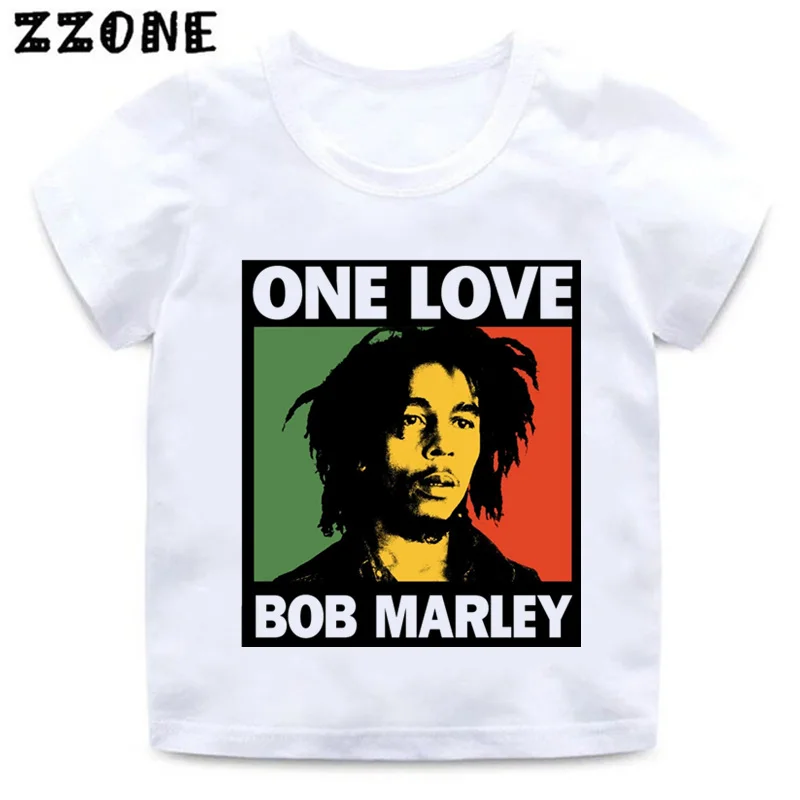 Футболка с принтом «Jamaica Singer Bob Marley Reggae Rastafari» для мальчиков и девочек детская забавная белая футболка Детская летняя одежда HKP5208