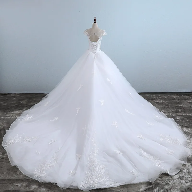 High Quality De Mariage Brush Sweep Train Custom Made Elegant Gelinlik Slim-Line Sweetheart Gorgeous Ball Gown Wedding Dress | Свадьбы и