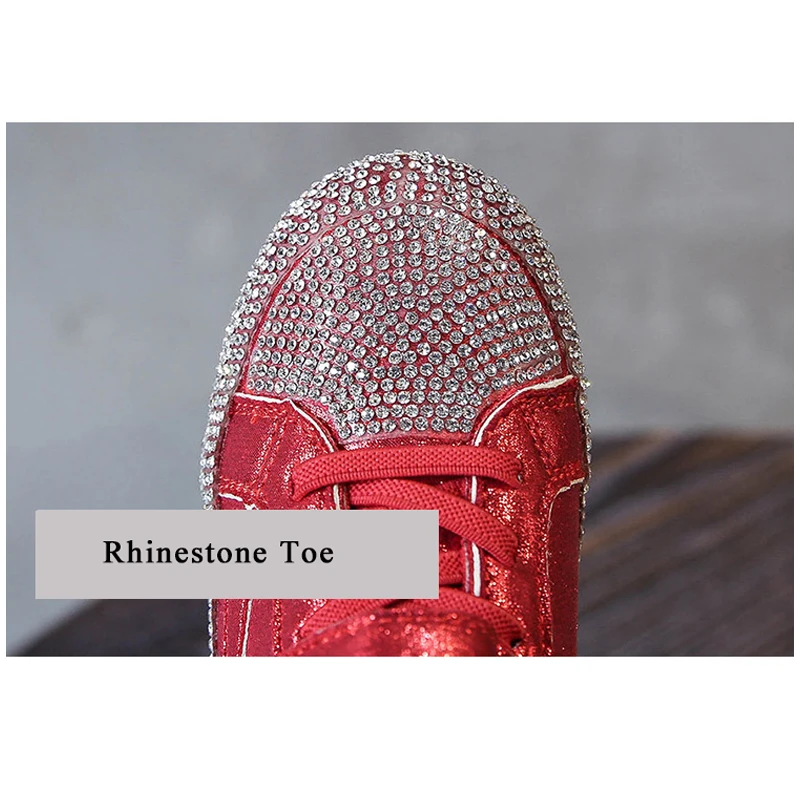 Обувь для девочек Дети Повседневная обувь со стразами кроссовки кожаные туфли с