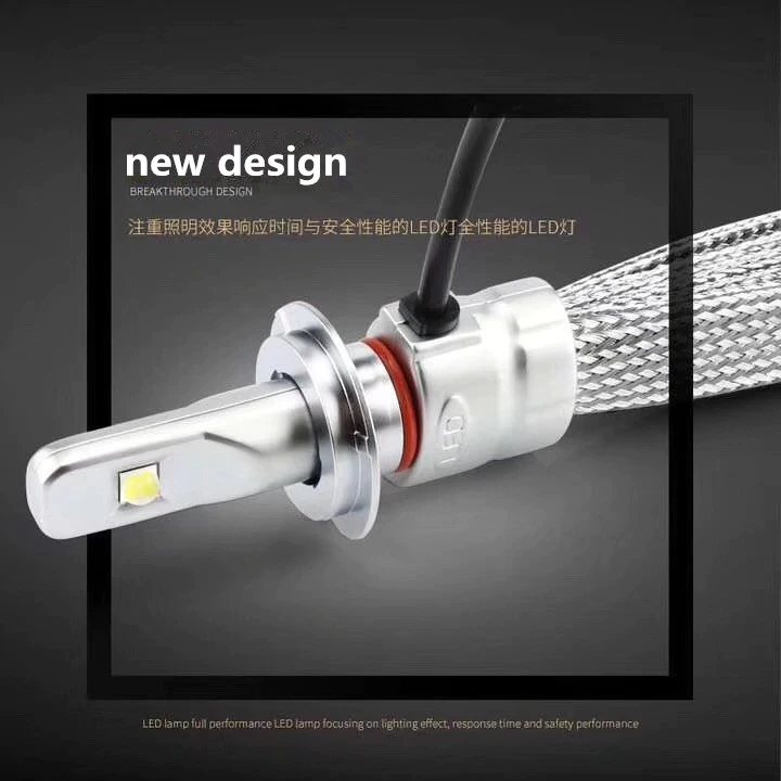 2X 9600LM R3 H7 комплект светодиодных фар для XHP50 чипов безвентиляторный СУПЕР БЕЛЫЙ