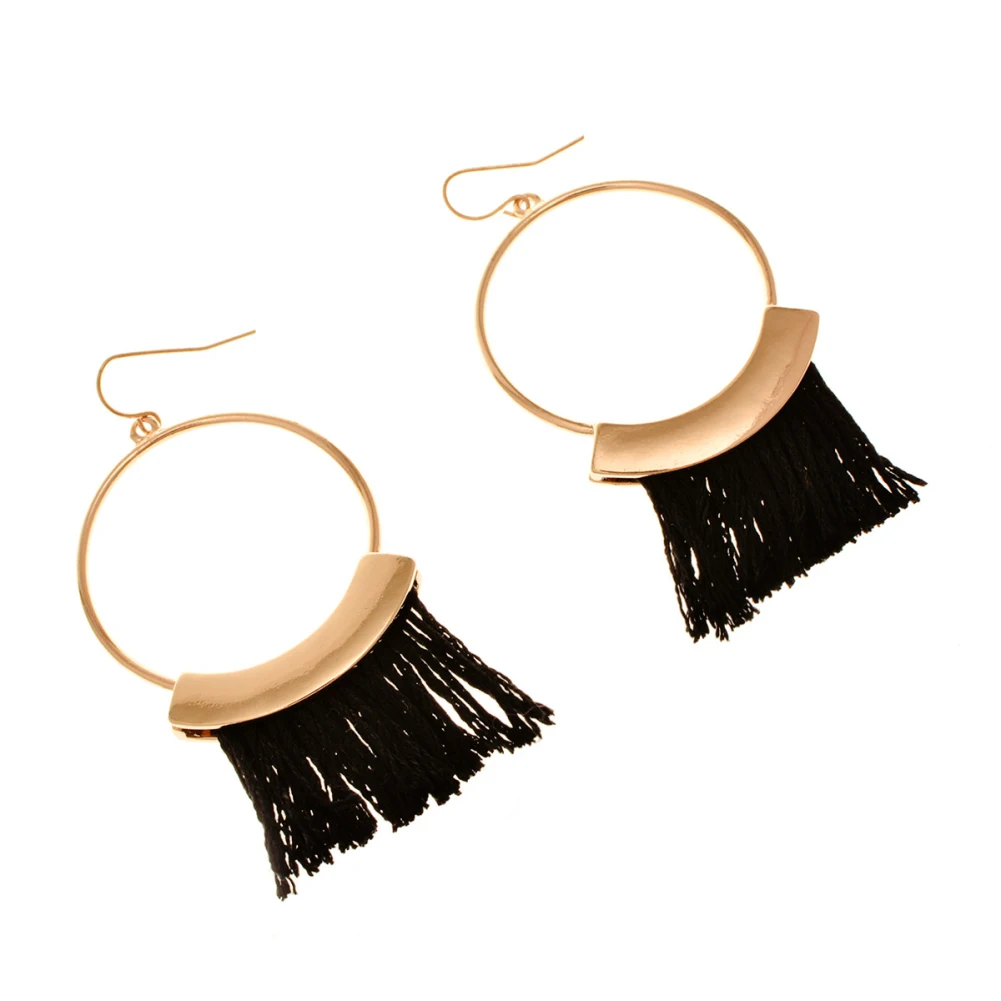 Женская Мода кисточкой себе круглый кулон круг молния Серьги ювелирные изделия |