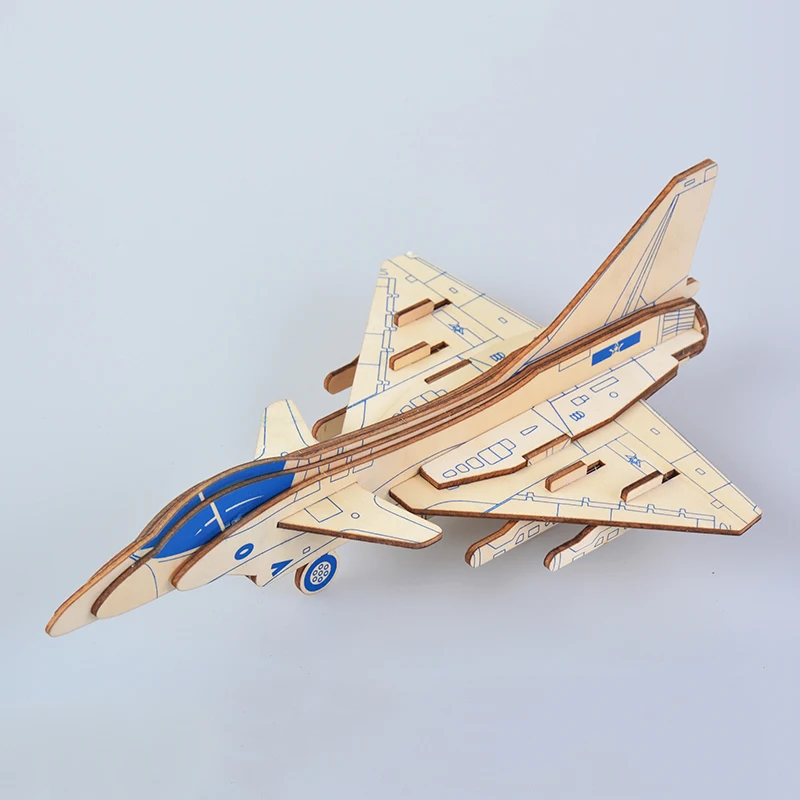 J-10 Raptors истребитель самолёт 3D деревянная игрушка сделай сам набор моделей для