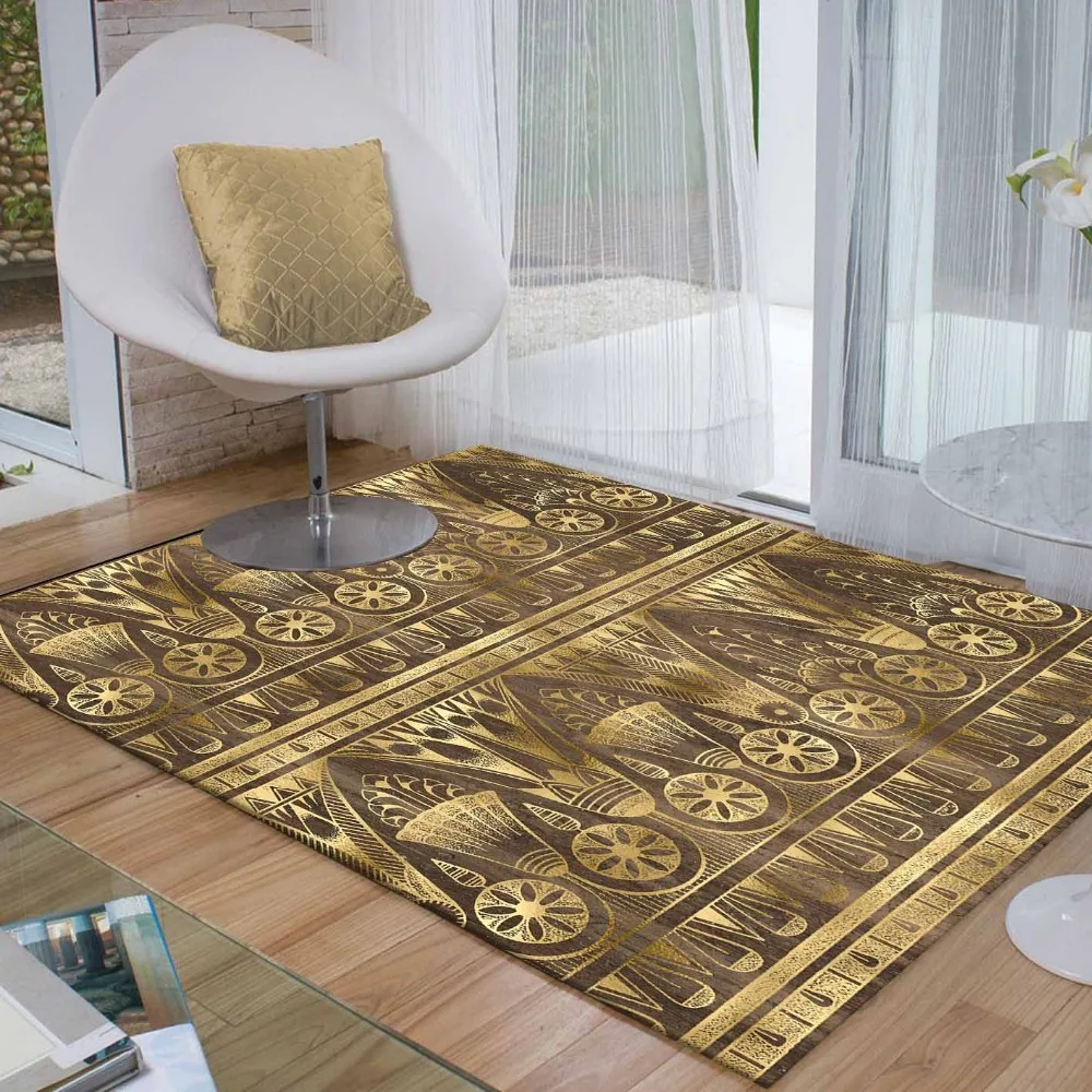 Еще коричневый золотисто-желтый Египет с геометрическим узором в этническом