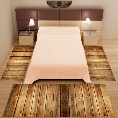 

Else 3 Piece Brown Old Vintage Aging Trees Wood 3d Print Non Slip Microfiber Washable Decor Bedroom Area Rug Carpet Set
