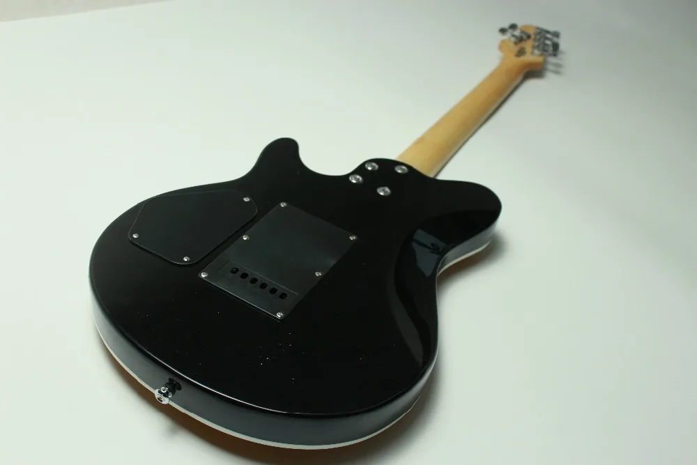 Китайская гитара Eddie Van Halen Wolf Music Man Ernie Axis yellow Burst Flame Maple Top электрогитара